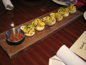 Deviled eggs, with basil!